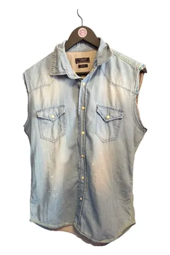 Chemise sans manches en jean  Zara Man T M