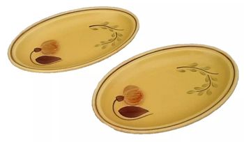 Années 1960 2 raviers Ateliers du Revernay France (Digoin Saône-et-Loire)  Grès mat