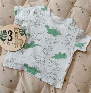 T-shirt dinosaure 0/3 mois