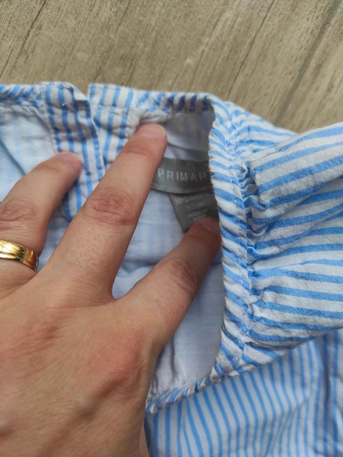 Tunique rayée bleue broderie ananas Primark 18/24 mois - photo numéro 4