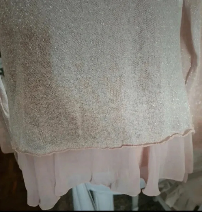 Pull beige rosé pailleté Kiabi Taille L Neuf - photo numéro 4