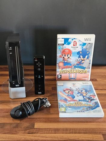 Nintendo Wii noir # Pack Mario et Sonic aux JO #