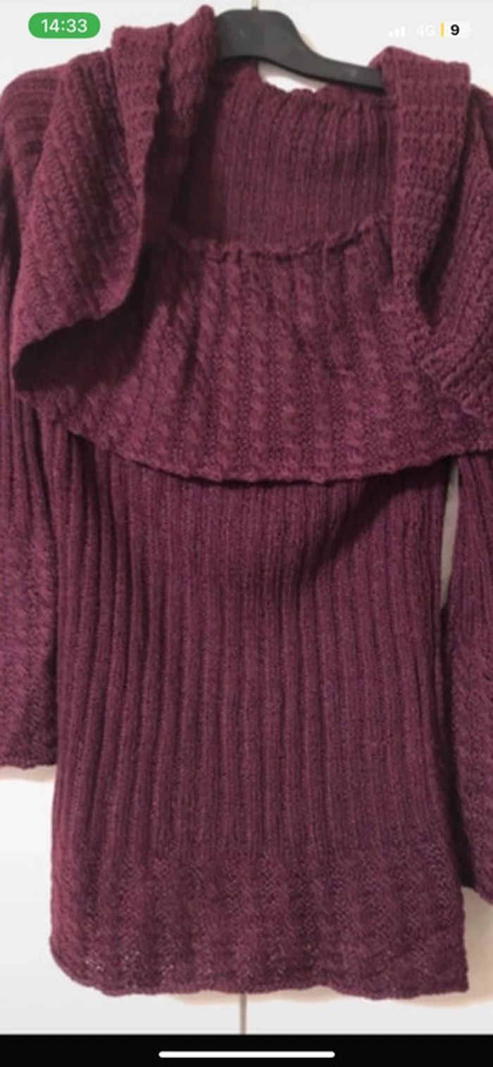 Pull d’hiver tricot/ laine . Sweat long . Pull d’hiver Ww taille M