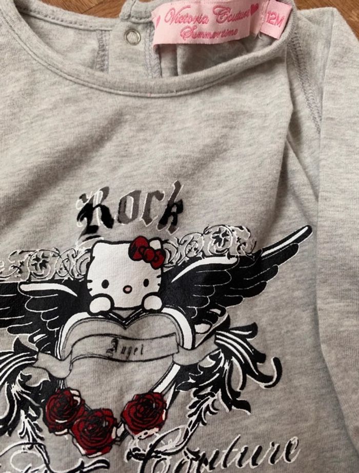 Combinaison ensemble gris taille 12 mois Victoria Couture x Hello Kitty - photo numéro 3