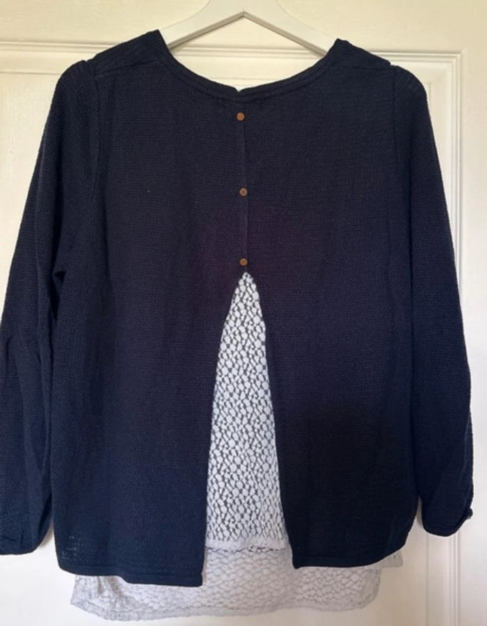 Pull fin femme avec détail dentelle - photo numéro 2