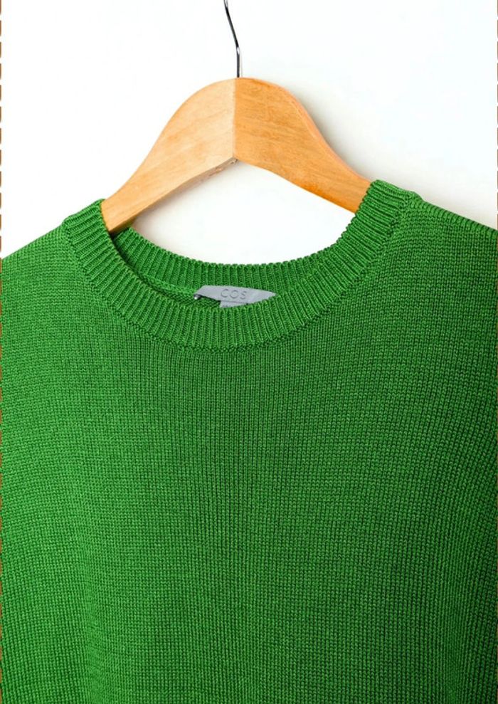 Robe mi-longue en maille vert profond – COS – Taille 36 - photo numéro 6