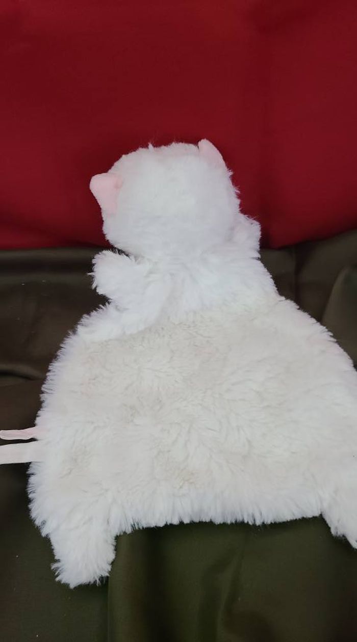 DOUDOU SERGENT MAJOR CHAT plat BLANC COEUR ROSE - photo numéro 2