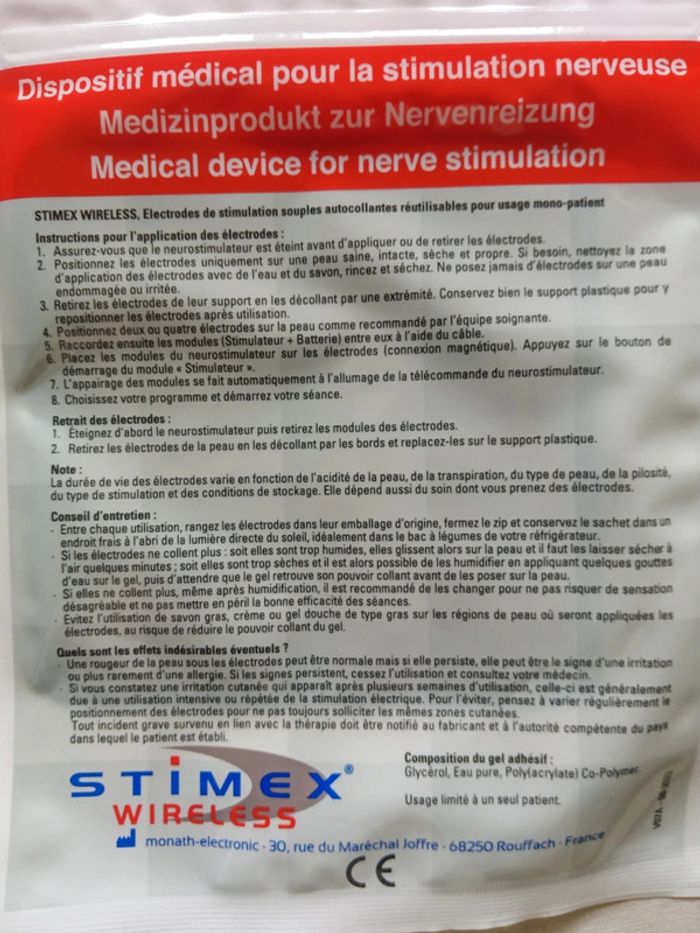10 Sachets de 4 électrodes de neurostimulation Stimex Wireless - photo numéro 6