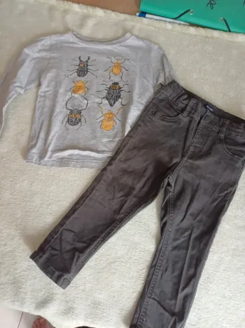Jean slim et t-shirt 2 ans