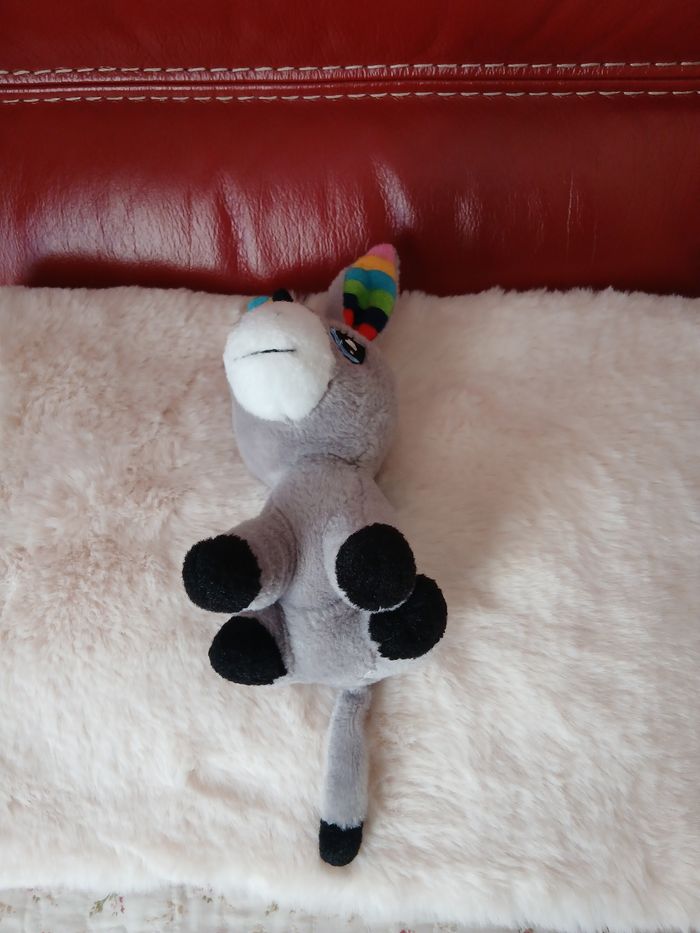 Doudou-Peluche Petit Âne gris *22 cm - photo numéro 5