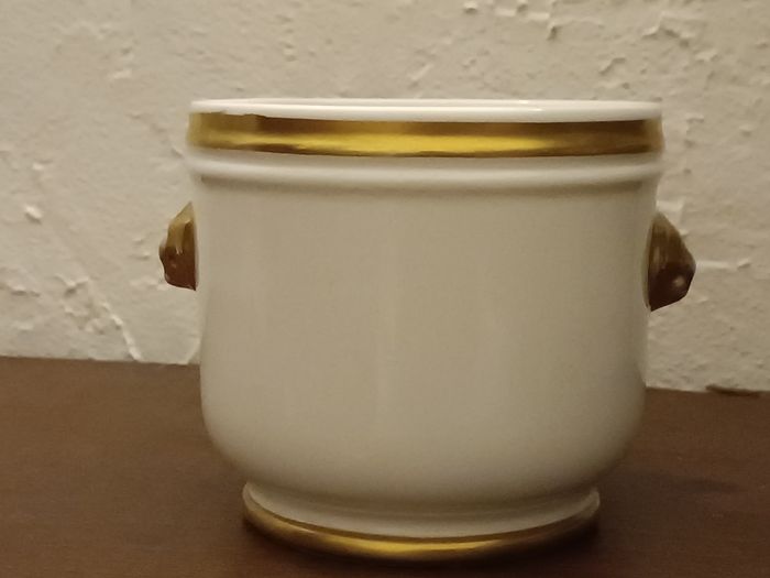 Cache pot porcelaine anse lion - photo numéro 2