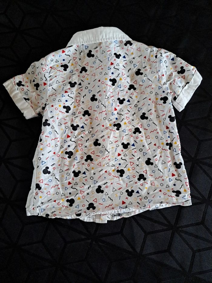 Magnifique ensemble salopette short et chemise manche courte mickey 6mois 100%coton - photo numéro 12