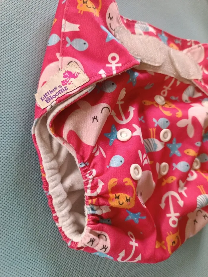 Couche lavable fuchsia Little Bloom 0-3A - photo numéro 4