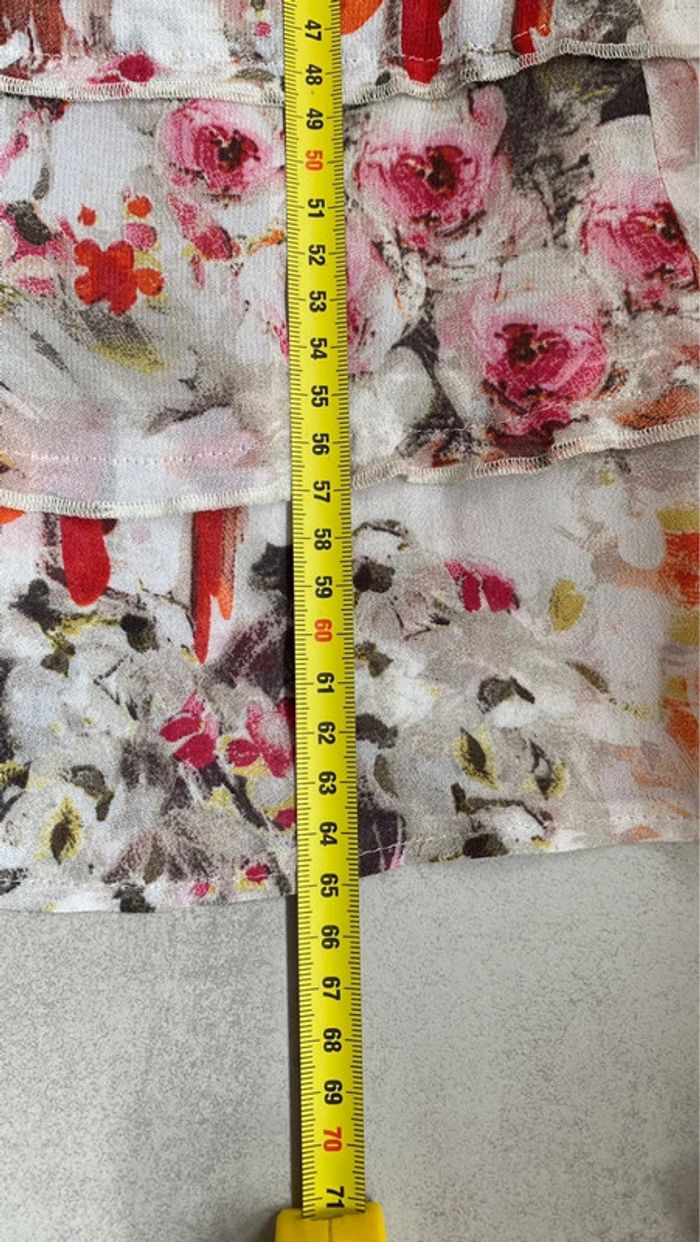Jupe fleurie blanche christine Laure taille 40 - photo numéro 4