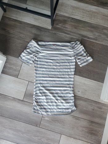 Tshirt rayé gris & blanc - Rainbow