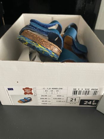 Sandales bleu en cuir taille 21