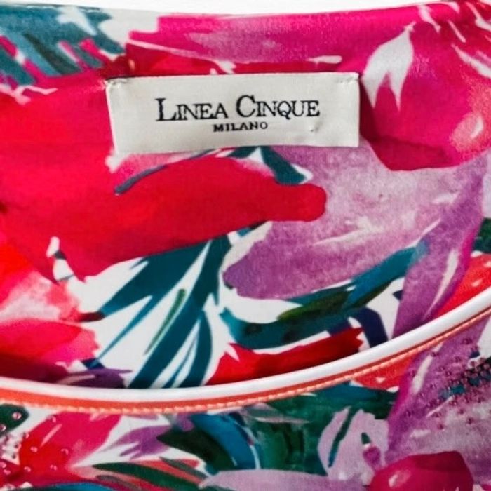Top fleuri avec strass Swarovski – Linea Cinque Taille S - photo numéro 6