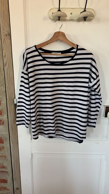 T-shirt marinière manches trois quarts mango