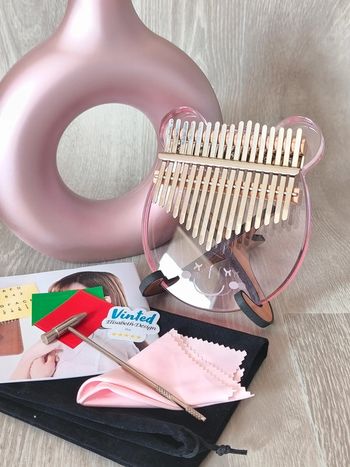 Magnifique Coffret Kalimba ourson rose 21 touches