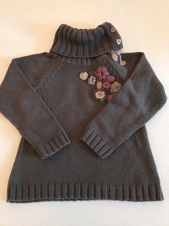 Pull Gris en Laine avec Col Roulé