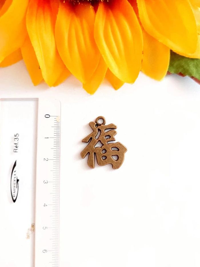 Magnifique pendentif lettre asiatique - photo numéro 2