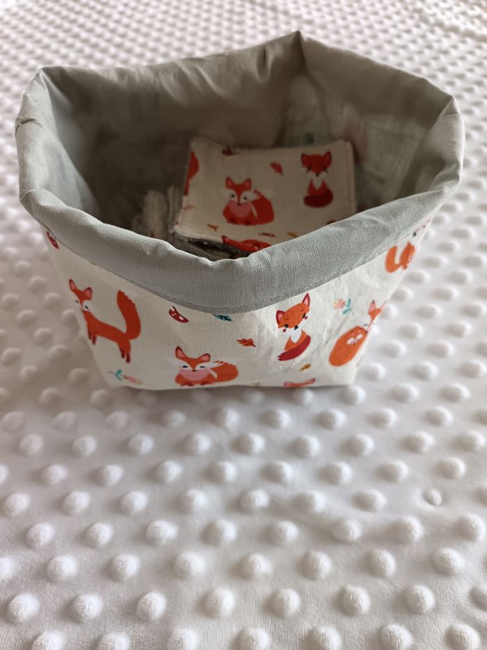 Panier et 10 lingettes lavables - photo numéro 2