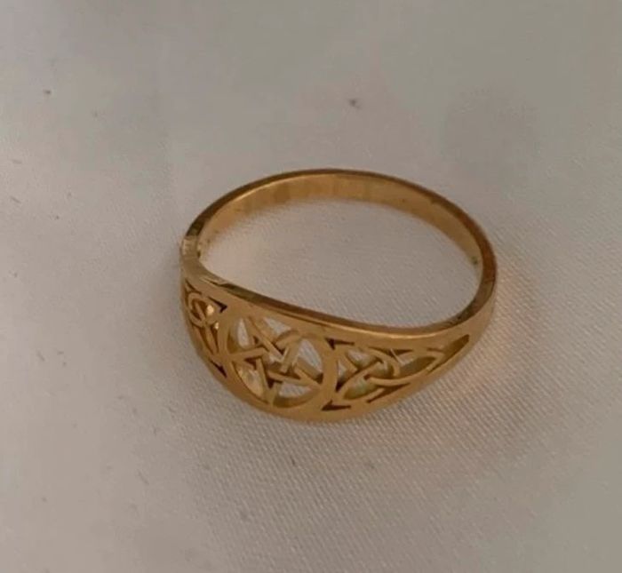 Bague pentagramme en acier inoxydable doré - photo numéro 4