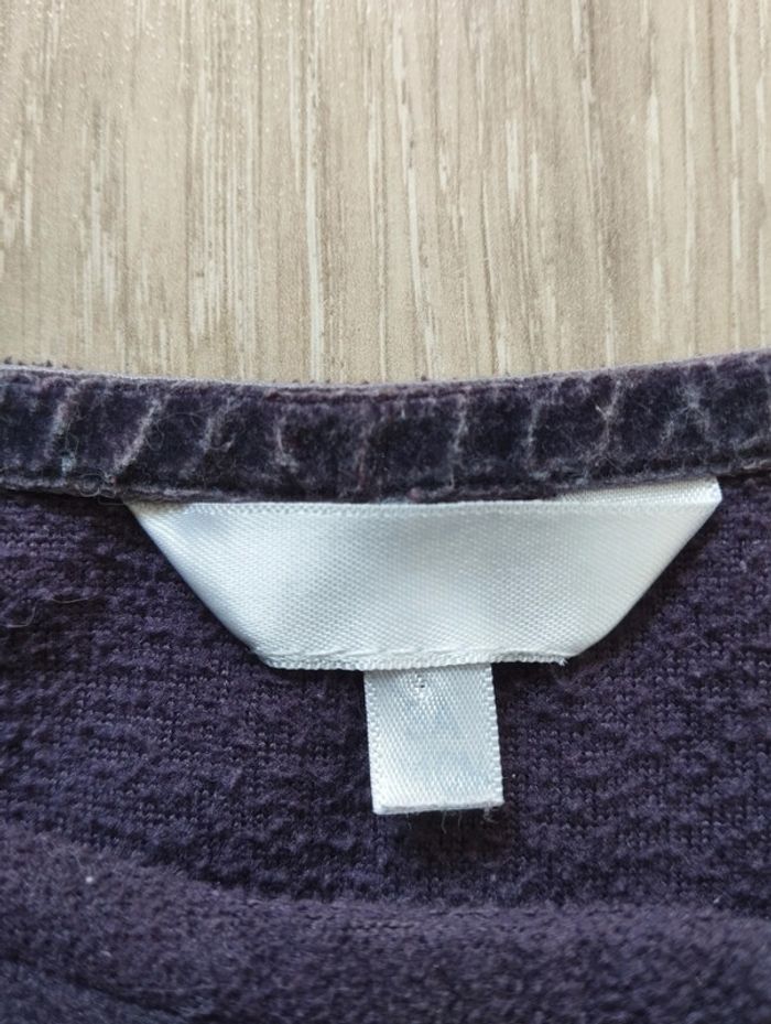 Veste mi-saison type polaire violet aubergine fille 3 ans - photo numéro 3