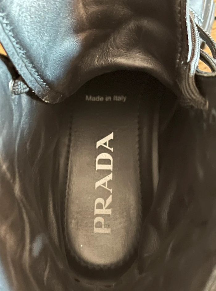 Bottes Monolith en cuir noires Prada - photo numéro 6