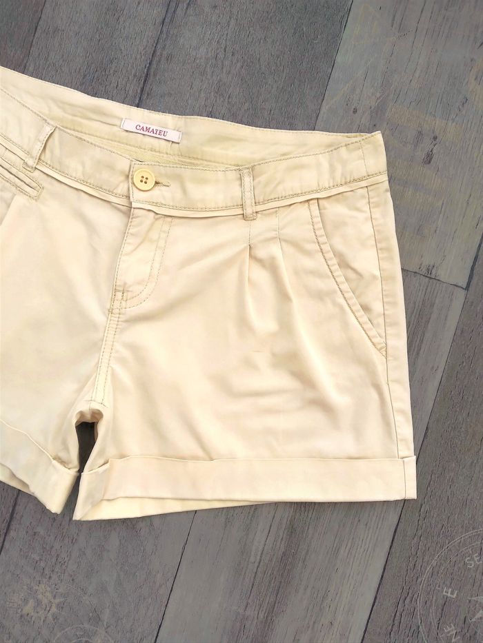 Short à revers jaune clair - Camaïeu - photo numéro 2