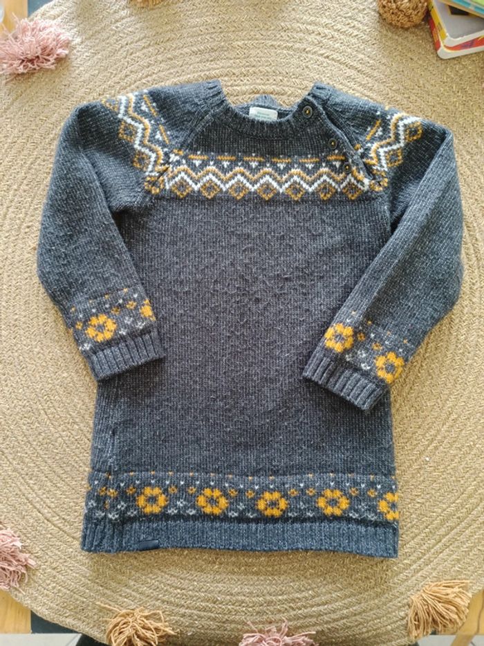 Robe pull grise Boboli 3 ans