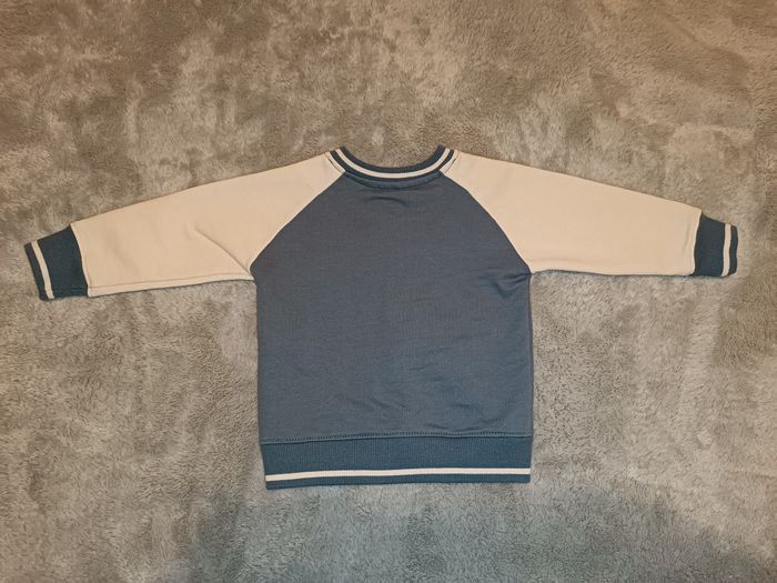 Gilet style Teddy 18 mois – bleu & écru - photo numéro 4