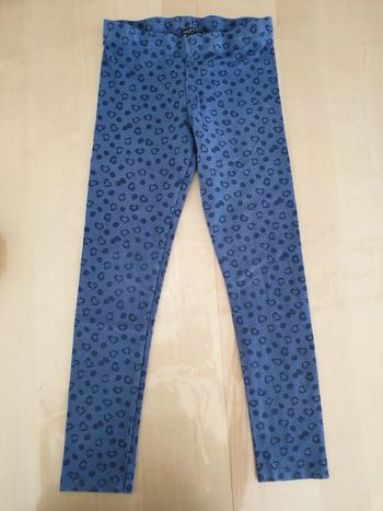 Legging fille 8 ans bleu coeurs