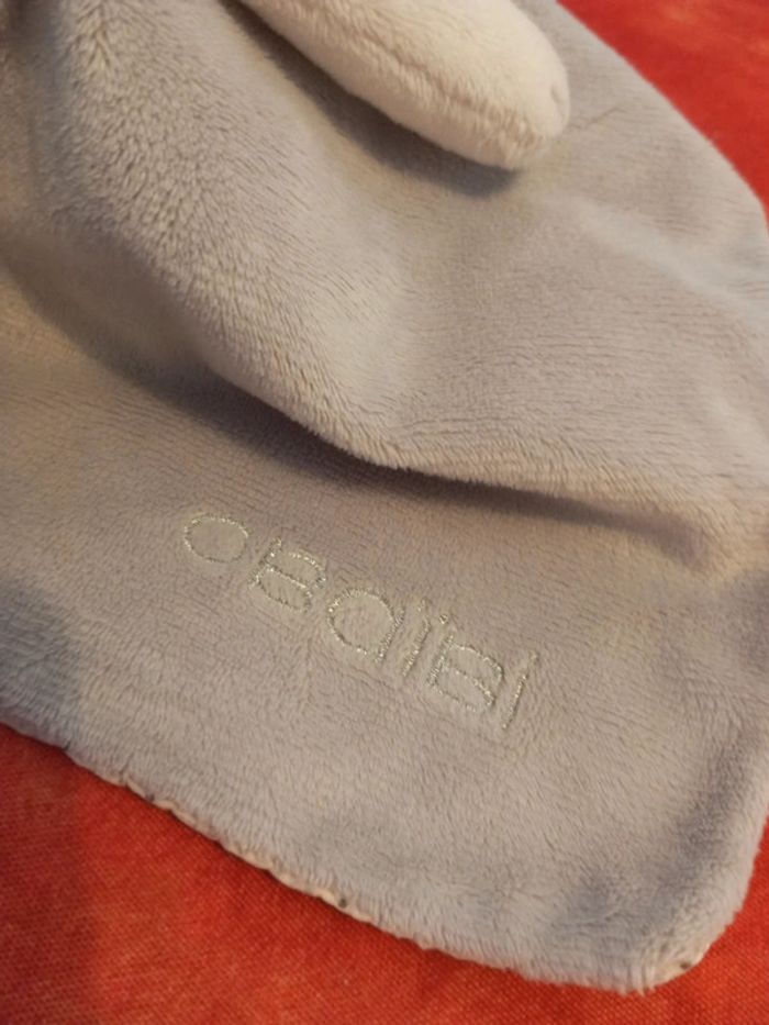 Doudou plat carré chat gris Obaïbi - photo numéro 4