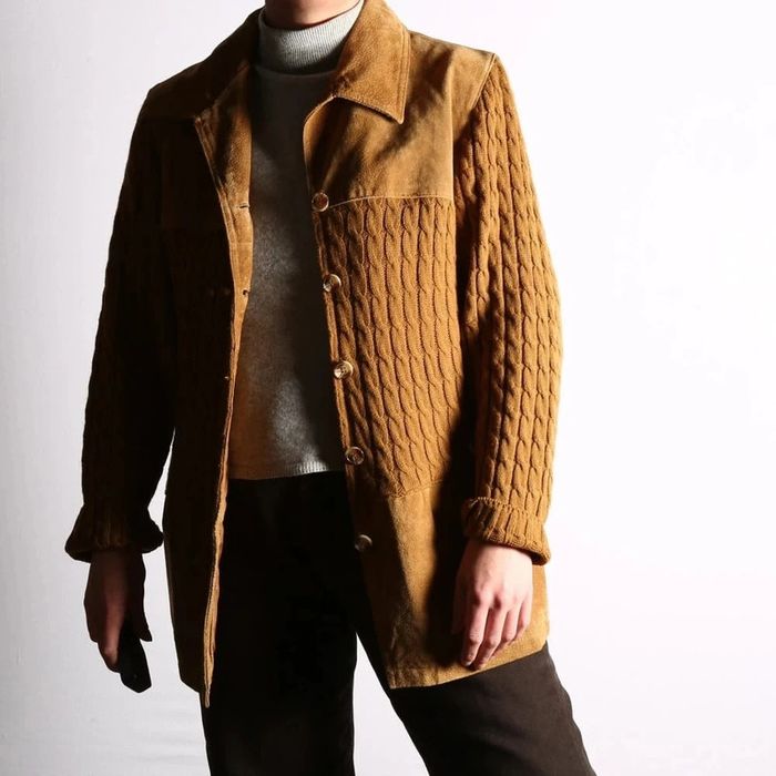 📉 Jolie veste bi-matière vintage daim et laine (#23394) - photo numéro 2