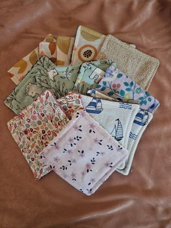 Lingettes nettoyantes lavables 