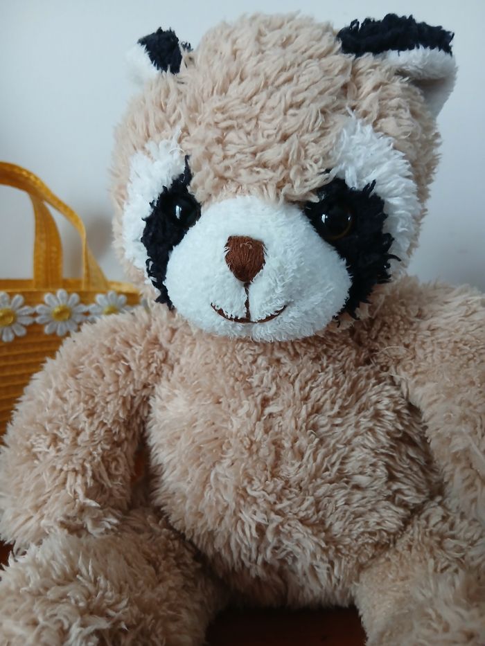 Doudou-Peluche Bébé Raton laveur *19 cm (assis) - photo numéro 3