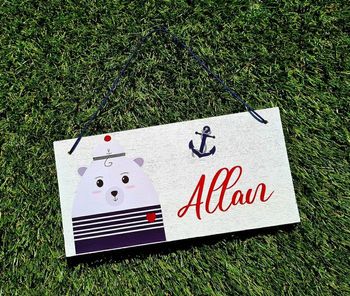 Plaque de porte personnalisée ours polaire marin