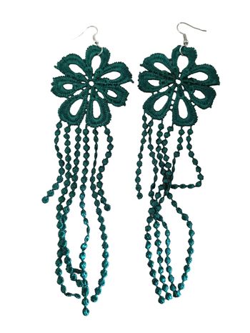 Boucles d'oreilles brodés fleurs
