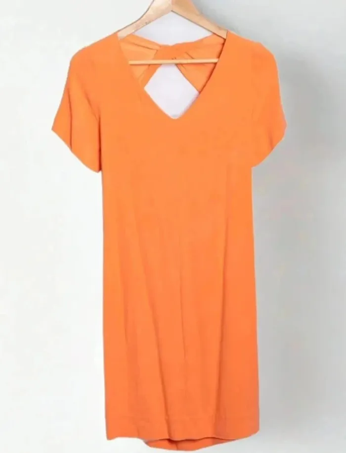 Robe orange Sandro Paris – dos ouvert, taille 36 - photo numéro 2