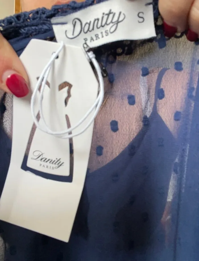 Blouse bleu Danity broderies - photo numéro 4
