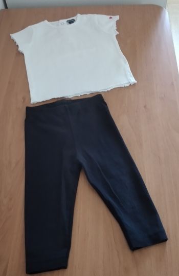 Ensemble haut manches courtes + Legging 12 mois fille Kiabi 