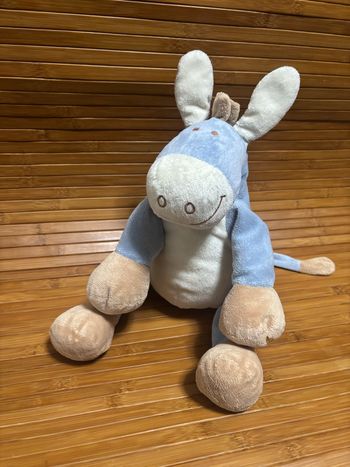 Doudou ane paco bleu blanc marron 38 cm noukie’s