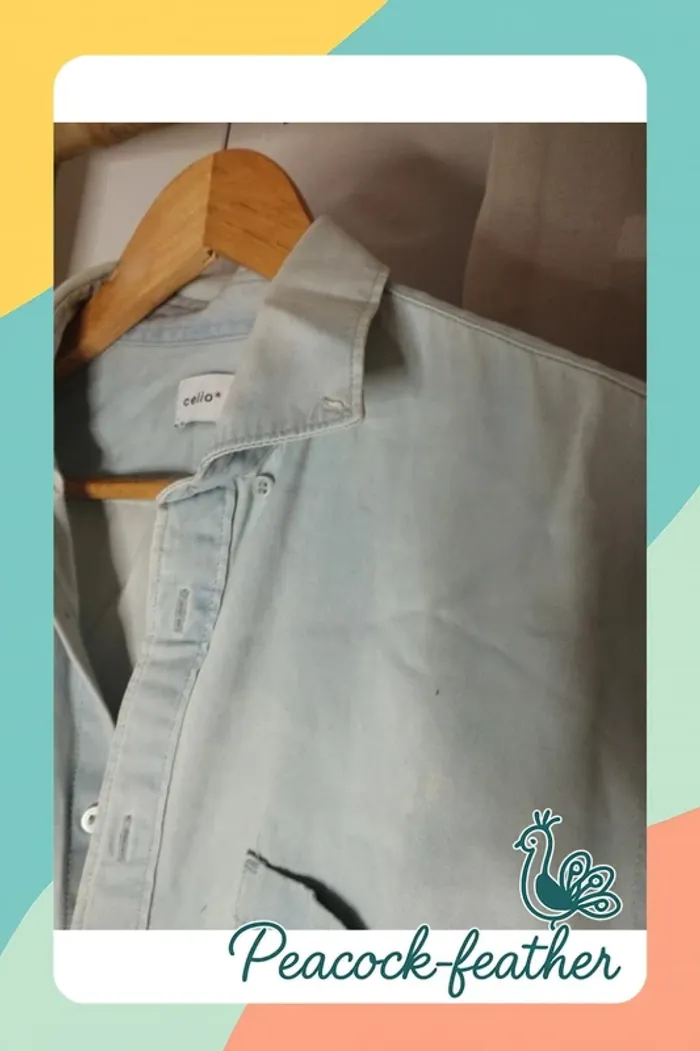 Chemise jean clair délavée M homme Celio - photo numéro 5