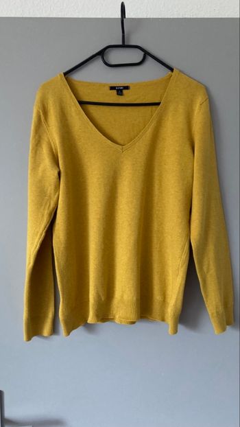 Pull fin femme, jaune, taille M