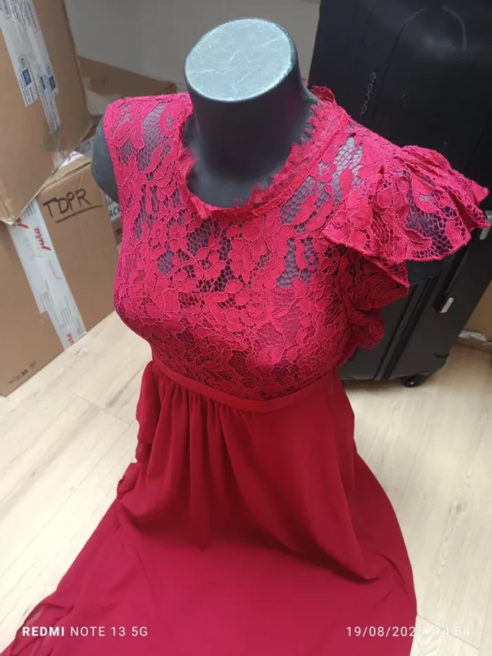 Magnifique robe longue bordeaux taille S - photo numéro 5