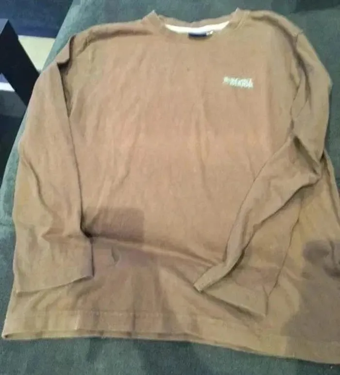 t shirt manches marron longues 12 ans - photo numéro 2