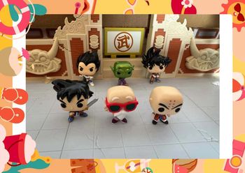 Lot de figurines funko pop mini végéta goku piccolo kame sennin tortue géniale gohan krilin