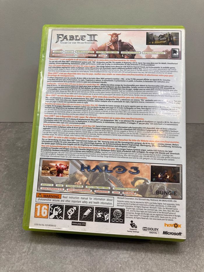 Jeux Xbox 360 : Pack Fable 2 + Halo 3 (J2024288) - photo numéro 2