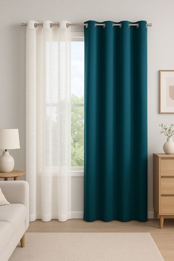 Rideau occultant bleu canard 140×250 cm